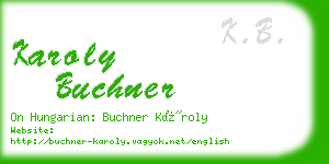 karoly buchner business card